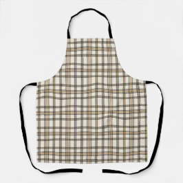 Rustieke boerderij beige en bruin geruit cadeau schort