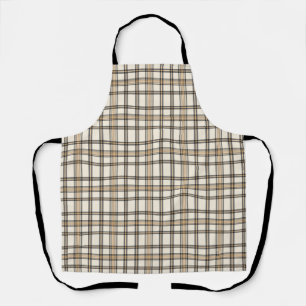 Rustieke boerderij beige en bruin geruit cadeau schort
