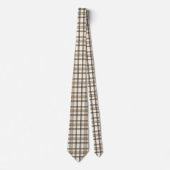 Rustieke boerderij beige en bruine geruite cadeau stropdas (Voorkant)