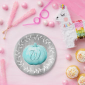 Rustieke boerderij blauwe pompoen & krans papieren bordje (Feest)