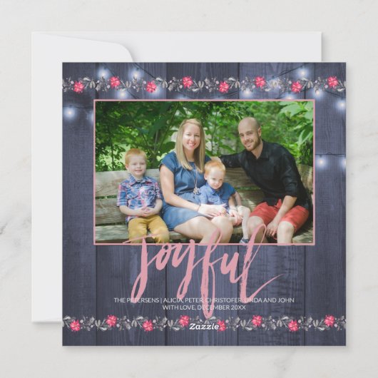 Rustieke Boerderij Blauwe Schuur Hout Kerstmis 5 F Feestdagenkaart (Achterkant)