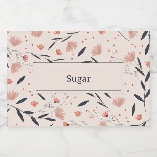 Rustieke Boerderij Bloemen Voedselcontainer Etiket (Enkel label)