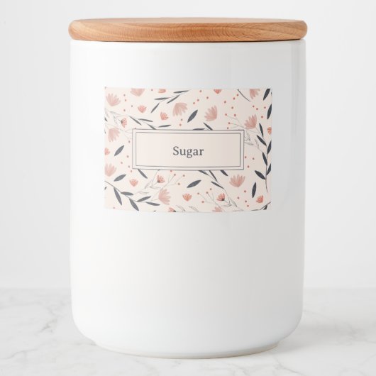 Rustieke Boerderij Bloemen Voedselcontainer Etiket (Voorkant)