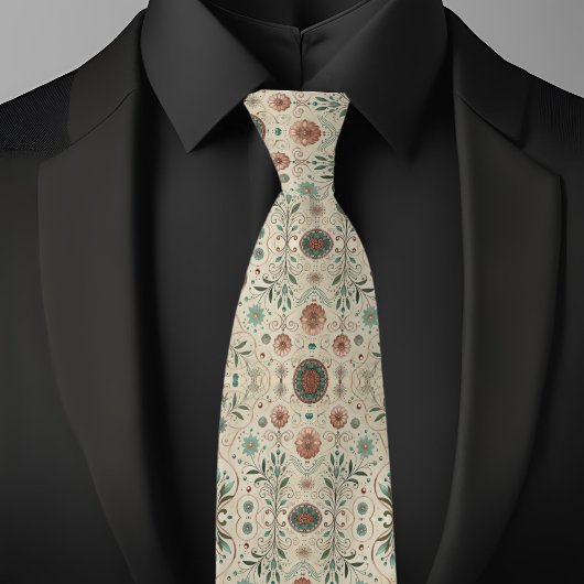 Rustieke Boerderij Bloemenpatroon Stropdas