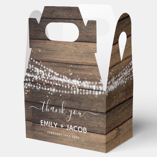 Rustieke boerderij bruiloft dank u bedankdoosjes (Geopend)