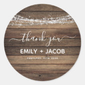 Rustieke boerderij bruiloft dank u ronde sticker (Voorkant)