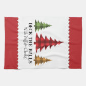 Rustieke boerderij Buffalo Check Kerstbomen Theedoek (Horizontaal)