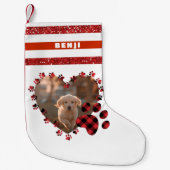 Rustieke boerderij Buffalo Plaid Hond Kat Huisdier Kleine Kerstsok (Voorkant)