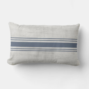 Rustieke boerderij Burlap blauw gestreepte graan z Kussen