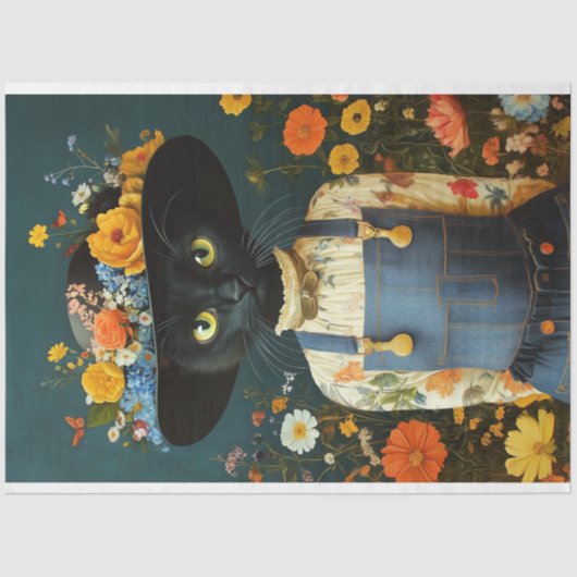 Rustieke boerderij Cat Decoupage Tissuepapier (Voorkant)