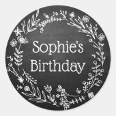Rustieke boerderij Chalkboard Kids Verjaardagsguns Ronde Sticker (Voorkant)