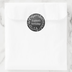 Rustieke boerderij Chalkboard Kids Verjaardagsguns Ronde Sticker