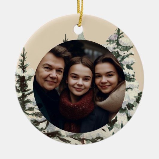 Rustieke Boerderij Country Christmas Keramisch Ornament (Voorkant)