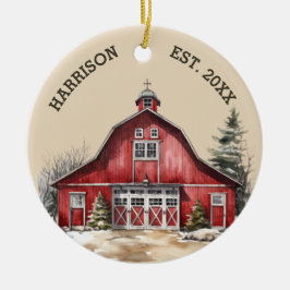 Rustieke Boerderij Country Christmas Keramisch Ornament