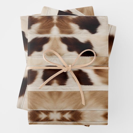 Rustieke Boerderij Cowboy Westerne Country Koe Pri Inpakpapier Vel (In situ)