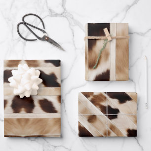 Rustieke Boerderij Cowboy Westerne Country Koe Pri Inpakpapier Vel