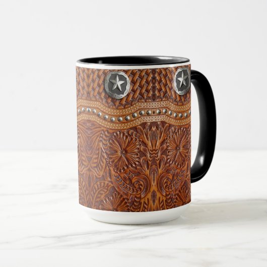 Rustieke Boerderij Cowboy Westerne Country Pattern Mok (Voorkant rechts)