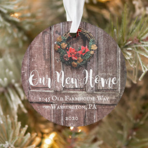 Rustieke Boerderij Door Nieuwe Huis Custom Christm Ornament