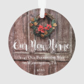 Rustieke Boerderij Door Nieuwe Huis Custom Christm Ornament (achterkant)