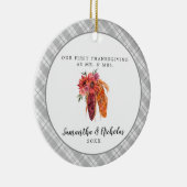 Rustieke boerderij | Eerste Thanksgiving meneer & Keramisch Ornament (Rechts)