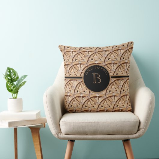 Rustieke Boerderij Elegant Monogram Lieve Familien Kussen (Stoel)