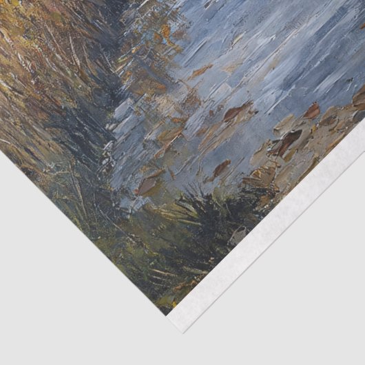 Rustieke Boerderij en Stream Landscape Decoupage Tissuepapier (Detail)