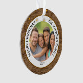 Rustieke Boerderij Familie Foto Kerstmis Ornament (voorkant)
