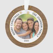 Rustieke Boerderij Familie Foto Kerstmis Ornament (voorkant)