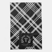 Rustieke boerderij familienaam Monogram Krans Theedoek (Verticaal)