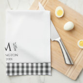 Rustieke boerderij familienaam monogram theedoek (Quarter Fold)