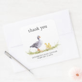 Rustieke boerderij Gans | Baby shower Favor Vierkante Sticker (Envelop)