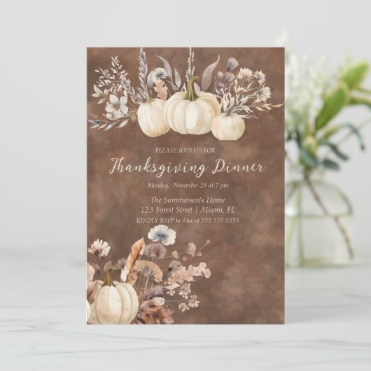 Rustieke Boerderij Geef Bedankt Diner Kaart (Staand voorkant)