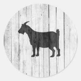 Rustieke boerderij geitenhouten paneel ronde sticker