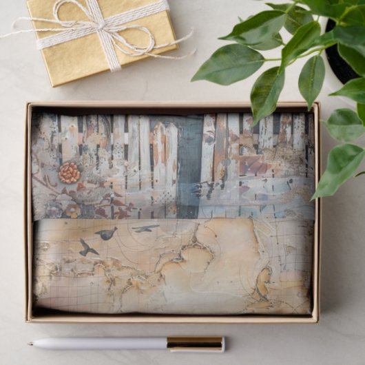 RUSTIEKE BOERDERIJ GEMENGDE MEDIA KUNST DECOUPAGE TISSUEPAPIER (Geschenk)