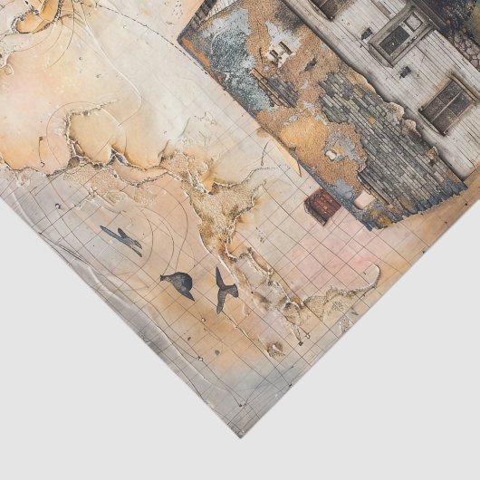 RUSTIEKE BOERDERIJ GEMENGDE MEDIA KUNST DECOUPAGE TISSUEPAPIER (Detail)