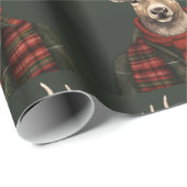 Rustieke boerderij geruite herten en groen cadeaupapier (Rol Hoek)