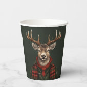 Rustieke boerderij geruite herten en groen papieren bekers (Achterkant)