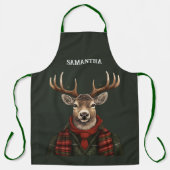 Rustieke boerderij geruite herten en groen schort (Voorkant)
