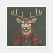 Rustieke boerderij geruite herten en groen servet (Voorkant)