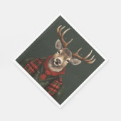 Rustieke boerderij geruite herten en groen servet (Hoek)