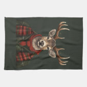 Rustieke boerderij geruite herten en groen theedoek (Horizontaal)