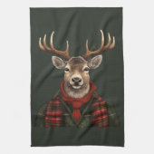 Rustieke boerderij geruite herten en groen theedoek (Verticaal)