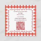 Rustieke boerderij gingham bakkerij QR-code Vierkante Visitekaartje (Achterkant)