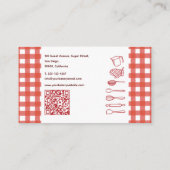 Rustieke boerderij gingham QR-code bakkerij Visitekaartje (Achterkant)