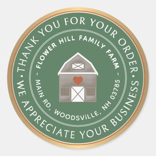 Rustieke boerderij gouden rand dank u Sticker (Voorkant)