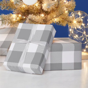 Rustieke boerderij grijze Buffalo geruite plaid Cadeaupapier