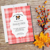 Rustieke boerderij Herfst Thanksgiving Party Plaid Kaart
