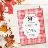Rustieke boerderij Herfst Thanksgiving Party Plaid Kaart