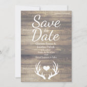 Rustieke boerderij herten gewei bruiloft save the date (Voorkant)