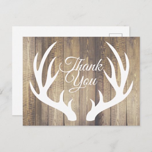 Rustieke boerderij herten gewei dank u briefkaart (Voorkant / Achterkant)